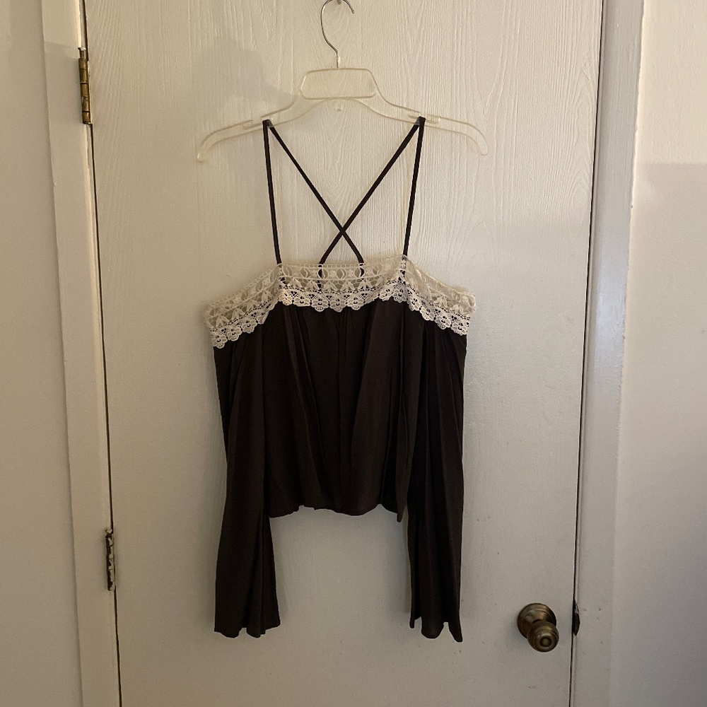 Off the shoulder Olive Green Blouse